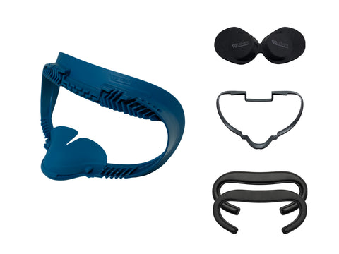 Fitness Facial Interface and Foam Set with XL Spacer for Meta/Oculus Quest 2 (Dark Blue & Black)
